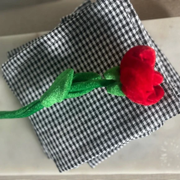 Black + White Mini Check Cloth Napkins Set of 6 New Condition - Picture 2 of 10